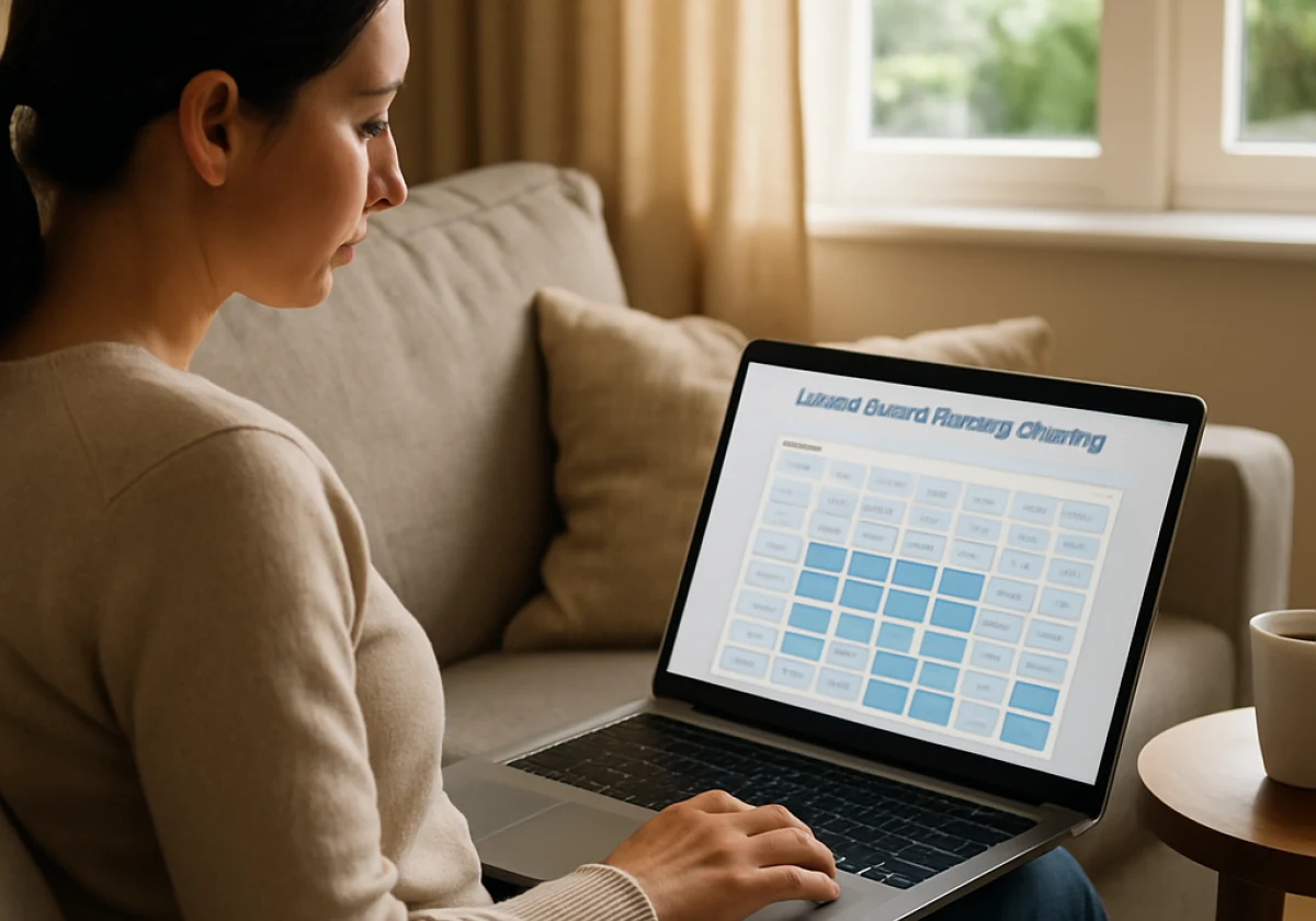 A parent booking the appointment online