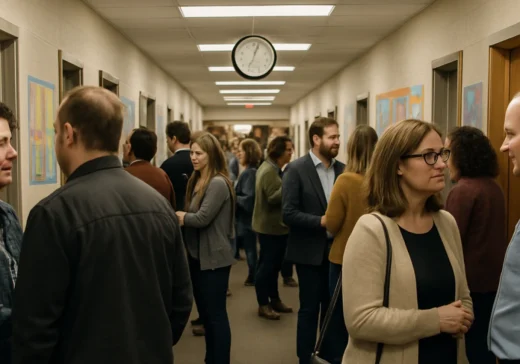 A parents' evening in a UK school